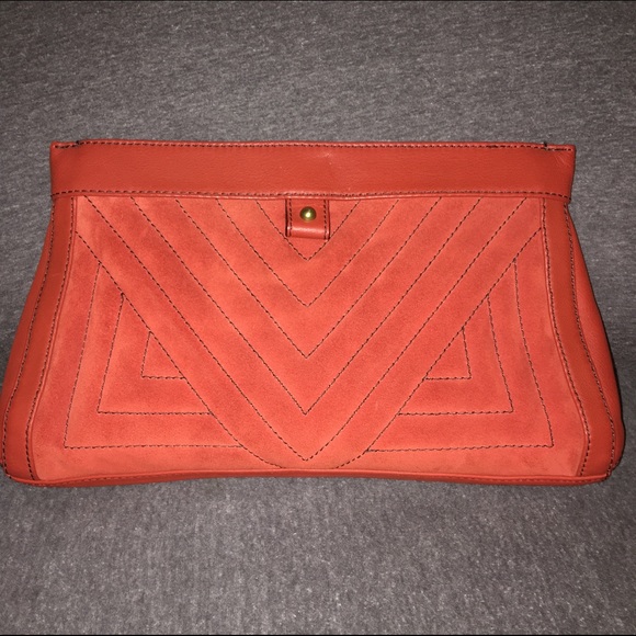 Banana Republic Suede and Leather Large Clutch