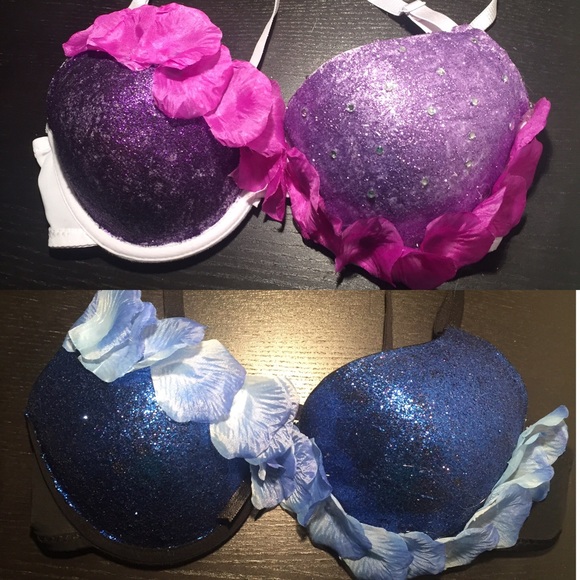 Glitter Rhinestone Flower Petal Rave Bra Top EDC