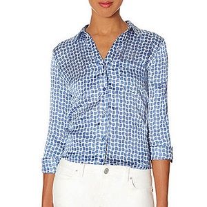 The Limited Ashton blue & white blouse