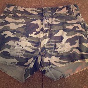 Urban Outfitters High Waisted Camo Shorts