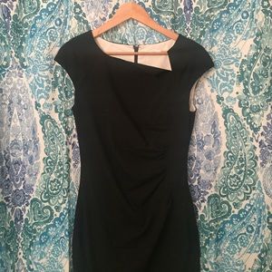 Calvin Klein clinched-waist black dress