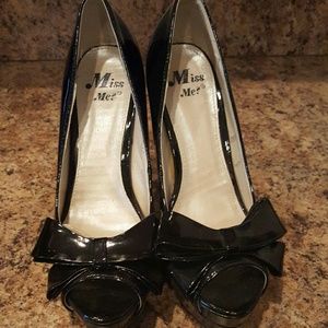 Miss me  black bow pin up heels
