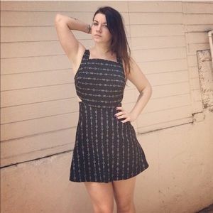 Ecote black and gold arrow boho cutout dress