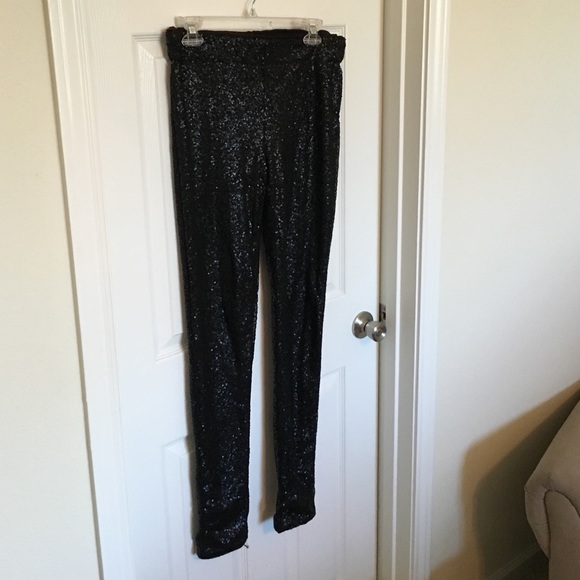 Black sequin pants