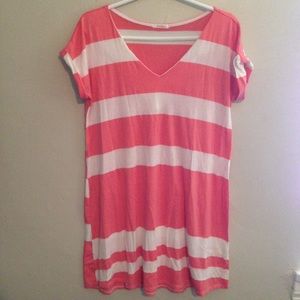 Pink Blush Maternity Coral Striped Tunic