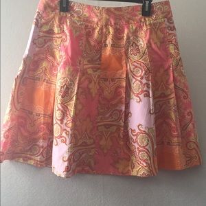 J. Crew Paisley printed pleated skirt sz 12
