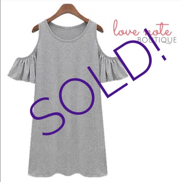 Ruffle Cold Shoulder Tunic Dress