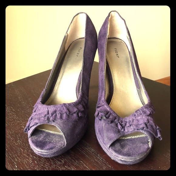 Purple suede heels