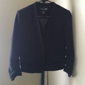 Black Forever 21 crop blazer
