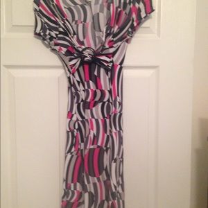 Pink and black dress