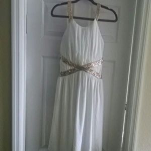 Final Markdown! White dress with gold trim