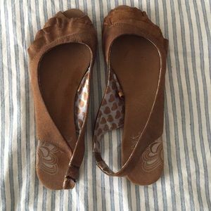 Suede sling back sandals