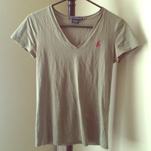 Olive green RL Sport V-neck