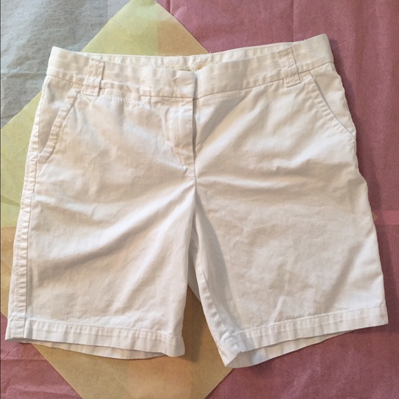 J Crew Chino White Bermuda Shorts Size 10