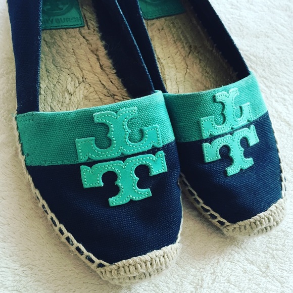 Tory Burch logo canvas espadrille turquoise - Picture 2 of 6