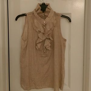 Tan and cream jcrew blouse