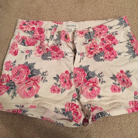 Forever 21 Floral High Wasted Shorts