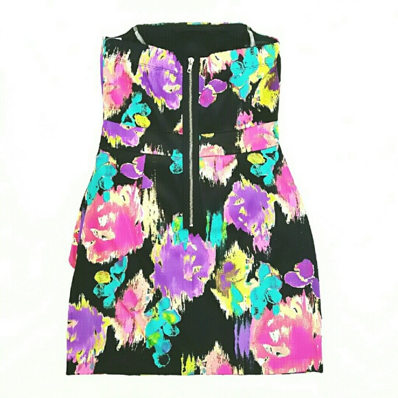 SPEECHLESS-Mini Strapless Floral Dress, Bodycon - Picture 4 of 4