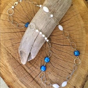 Chico's Blue/White/Silver Necklace