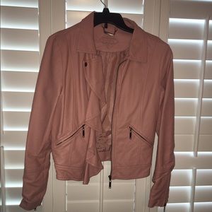 Light pink leather jacket