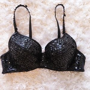 Black sequin bra top