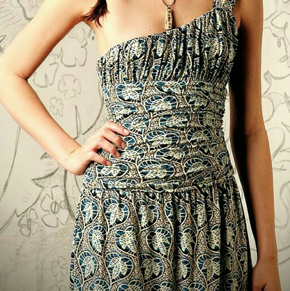 Free People One Shoulder Ikat Jungle Dress