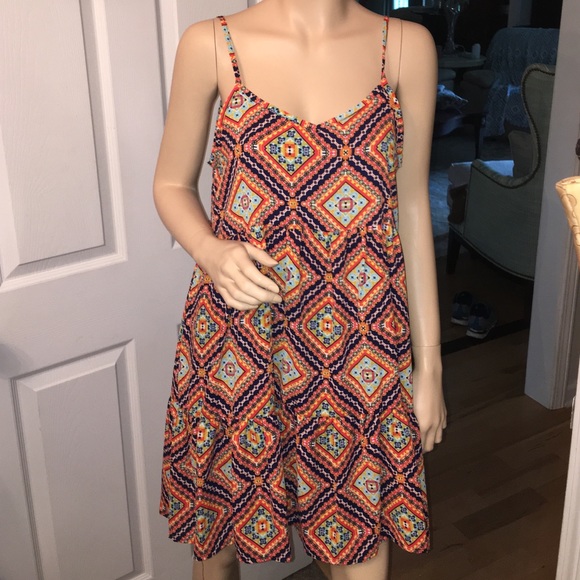 Multicolored patterned dress