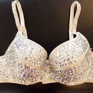 White sequin bra top