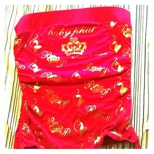Red and Gold Baby Phat Tube Shirt