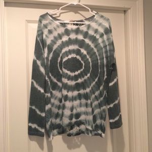 Circle Tye Dye Knit Charcoal Top