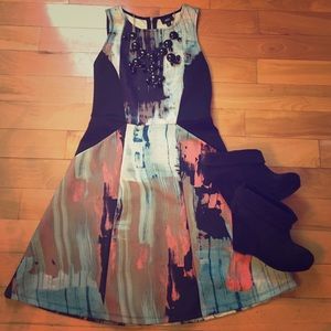 🎉SALE NWT Mossimo Multi Colored Flare Dress🎉