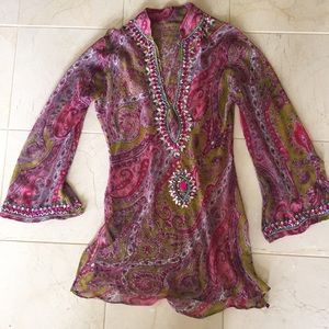 Beautiful beaded boho blouse