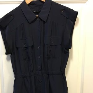 Navy blue Madewell shirt dress.