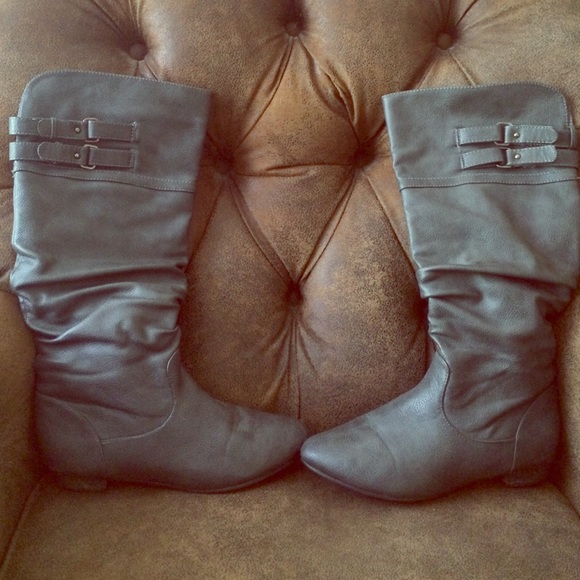 Grey Slouch boots