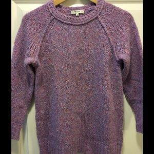 Purple Madewell crew neck sweater with 3/4 sleeves