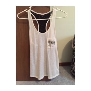 Adorable white tank with elephant!