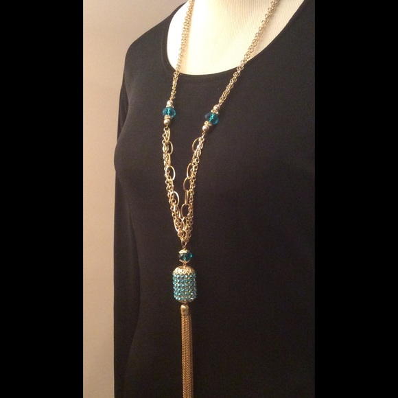 Tassel Gold Tone Necklace - Picture 2 of 6