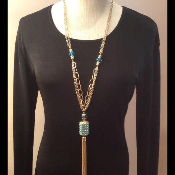 Tassel Gold Tone Necklace - Picture 3 of 6