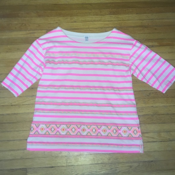 Bright Pink J Crew Half Sleeve Shirt