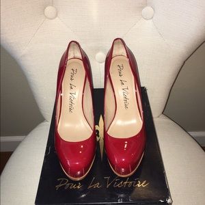 Pour La Victoire Irina Red Patent Pump