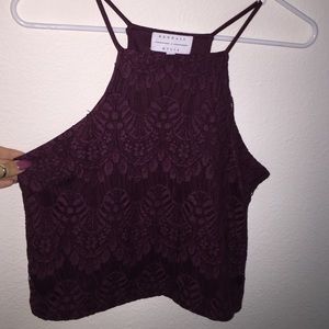 Kendall & Kylie maroon lace top