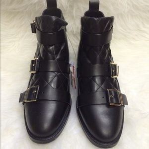 zara padded real leather ankle boots-NEW