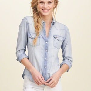 Hollister Womens Chambray Shirt
