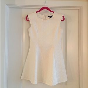 White jacquard textured dress