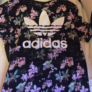 Adidas Originals floral logo shirt