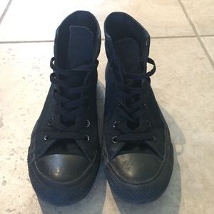 All Black High-Top Converse