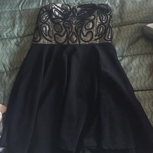 Black and gold cocktail dress