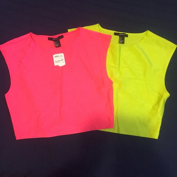 2 Neon Crop Tops