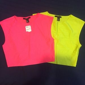 2 Neon Crop Tops