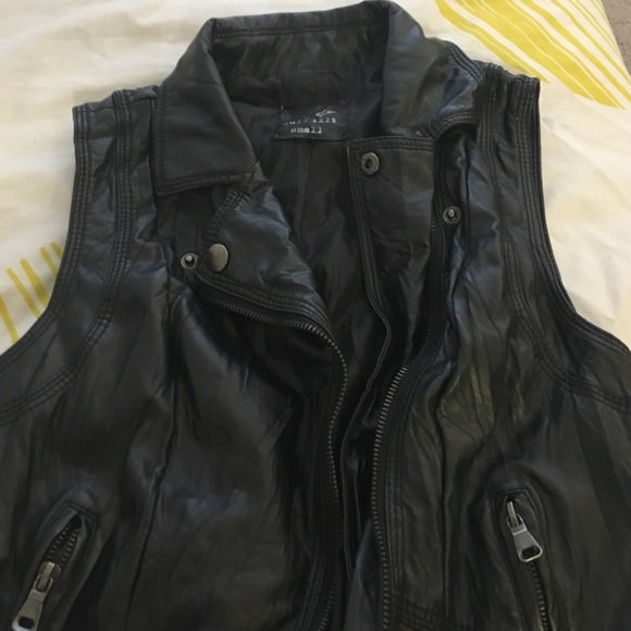 Black pleather vest
